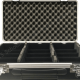 Hard Case Storage for 30 Graphing Calculators with Hard Lined Numbered Slots, Wheels and Handle